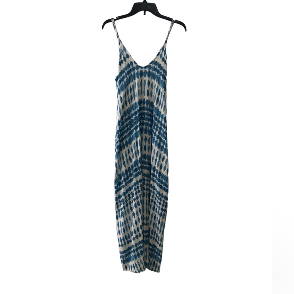 Lovestitch Blue & Cream Print Maxi Dress- Size S/M